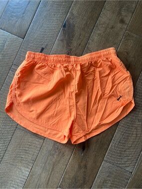 Uzzi Women's Neon Orange Athletic Running Shorts with Elastic Waist